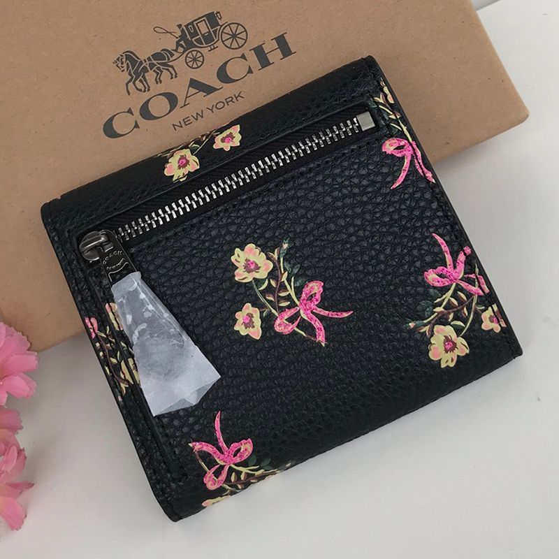 COACH コーチ 3つ折り財布 花柄 フラワー レディース ミニ財布