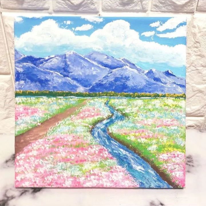 キャンバス　アクリル画　原画　アート　韓国 X CANVAS / RGBキャンバスアート 「PINK」 F4サイズ 【夜汽車