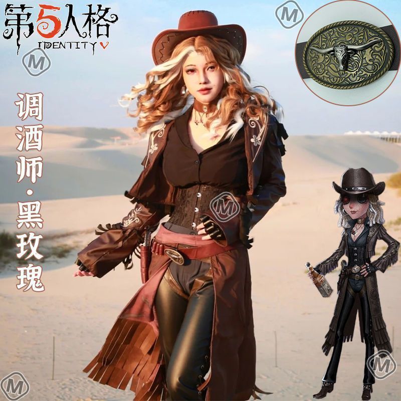 完全再現 第五人格 バーテンダー 黒薔薇 コスチューム フルセット 14点付属 コスプレ 衣装 仮装 イベント 撮影会用 ゲーム 着せ替え アウター アクセサリー セット メンズ レディース ユニセックス S-XXLサイズ