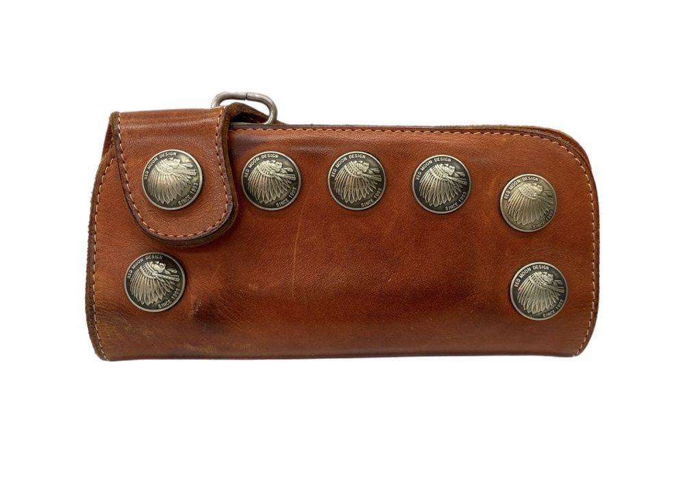 ★希少・美品★レッドムーン ゴールドコンチョ 長財布 バイカーズウォレット ☆希少・美品☆レッドムーン ゴールドコンチョ 長財布