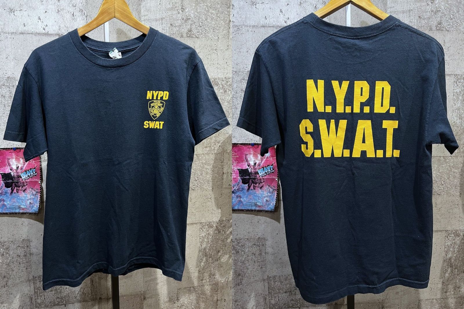 NYPD SWAT ニューヨーク市警 スワット Tシャツ 紺 M メキシコ製