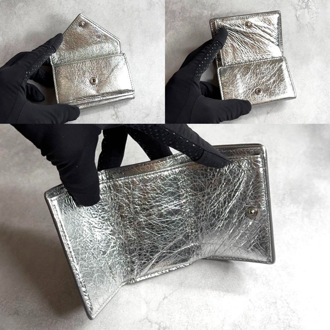 BALENCIAGA バレンシアガ / メタリックペーパーミニウォレット