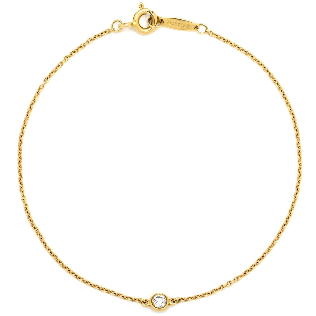 ティファニー Tiffany - Co ブレスレット バイザヤード 1Pダイヤ K18YG ダイヤモンド イエローゴールド エルサペレッティ AU750 T-Co.