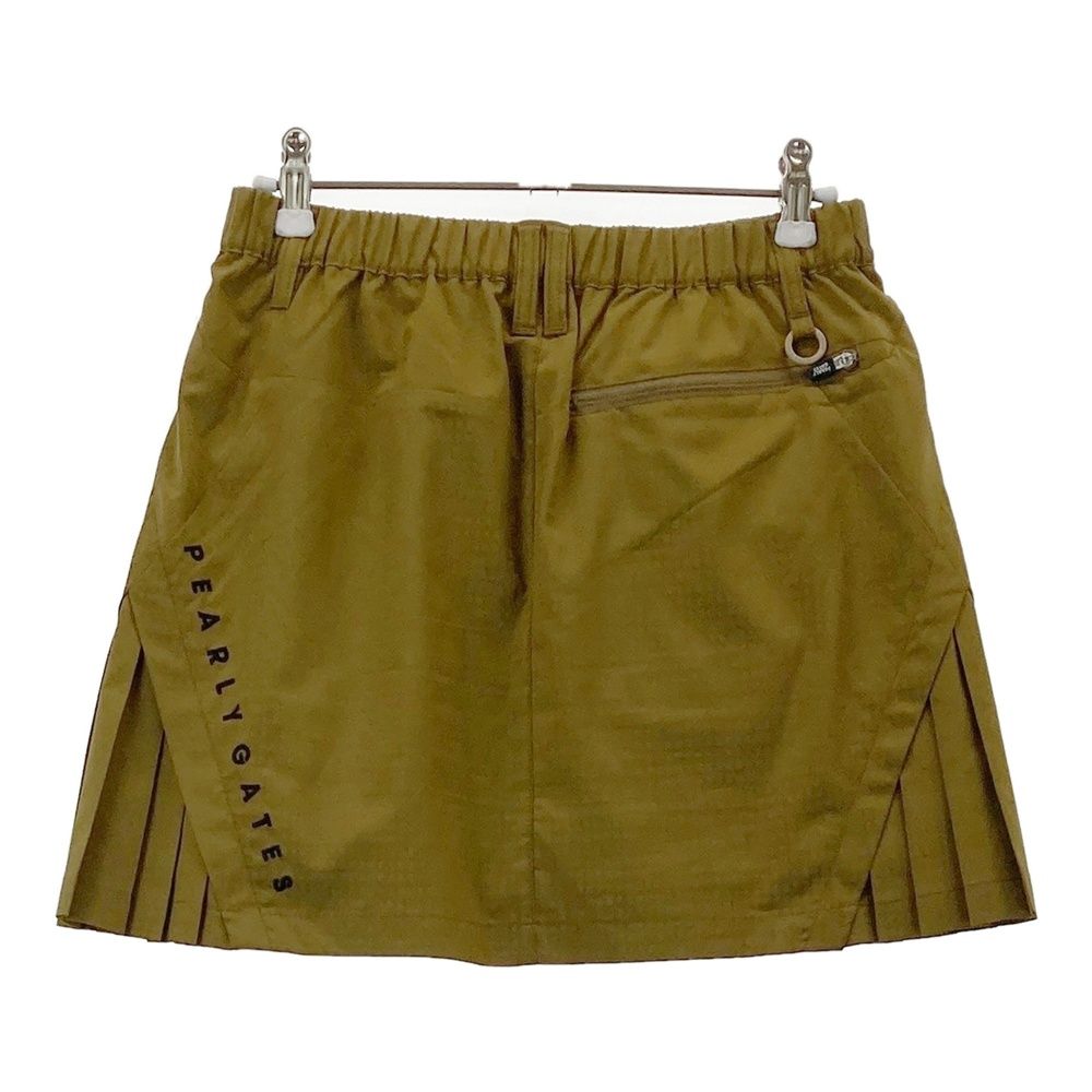 サイズ 00 PEARLY GATES パーリーゲイツ 蓄熱 プリーツ切替 スカート 格子柄 カーキ系 240101506565 ゴルフウェア レディース ストスト
