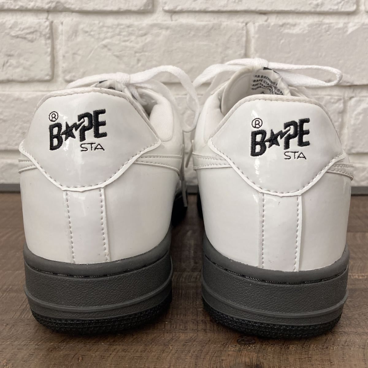 ☆新品☆ エナメル BAPESTA スニーカー 27.5cm US9.5 black white a 