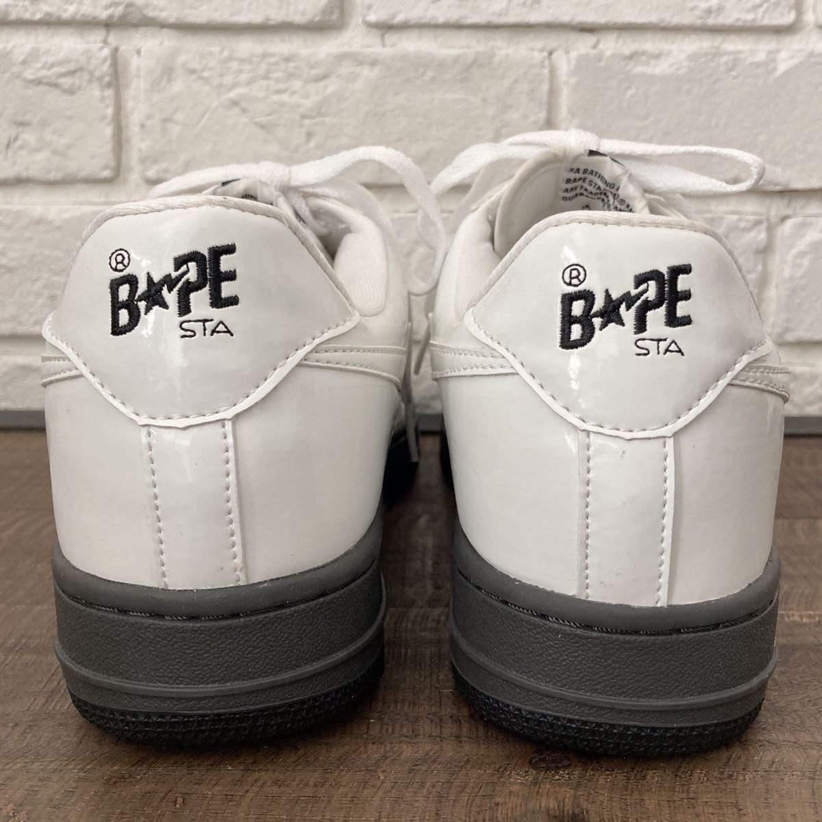 ☆新品☆ エナメル BAPESTA スニーカー 27.5cm US9.5 black white a