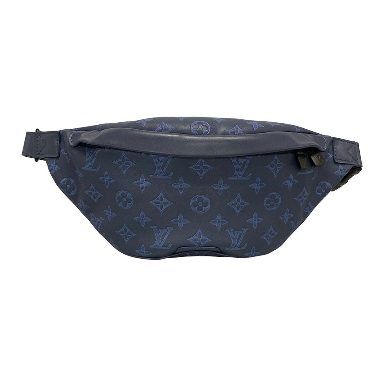 LOUIS VUITTON ルイヴィトン ウエストポーチ モノグラム シャドウ ディスカバリーバムバッグPM M45729 ネイビーブルー レザー 牛革