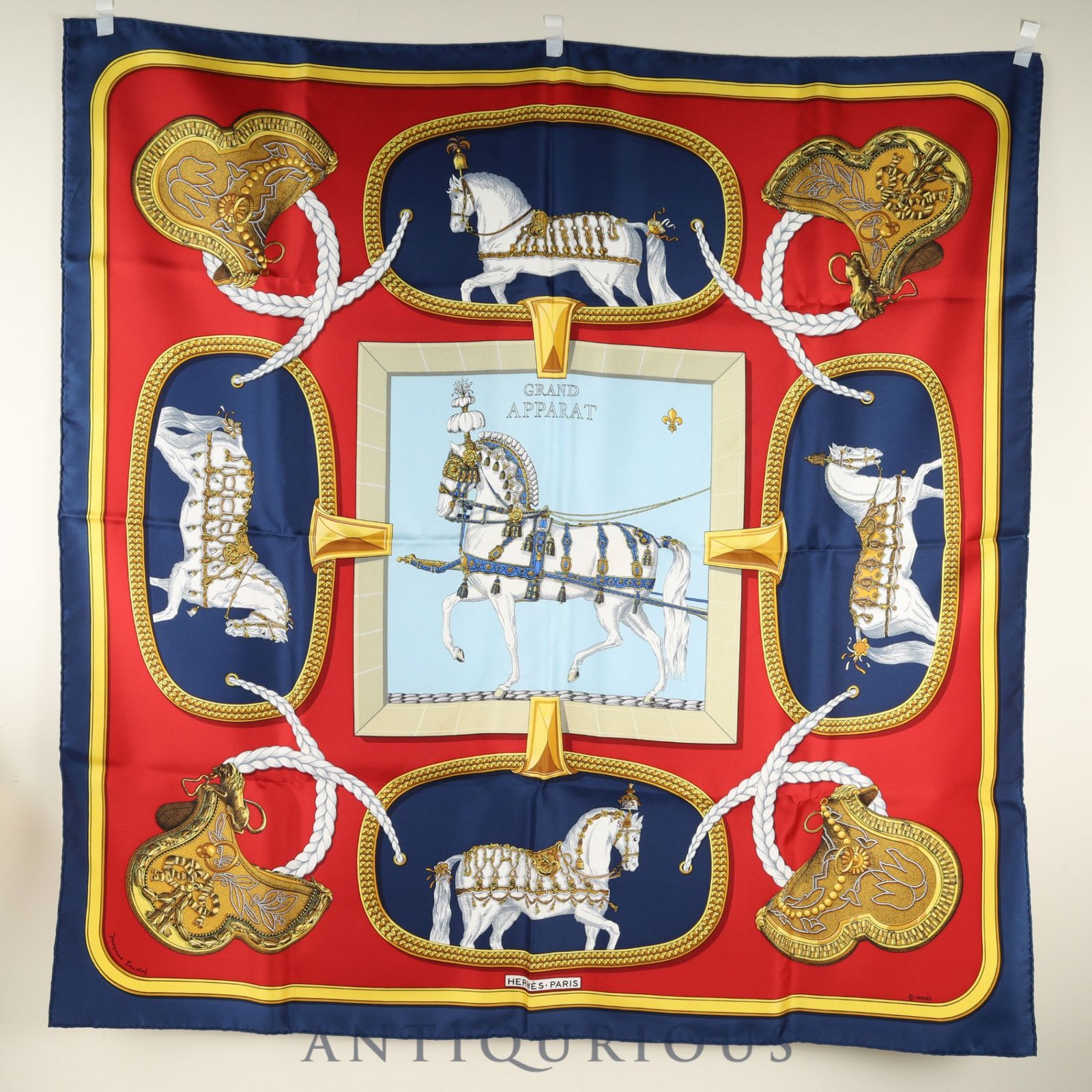 HERMES エルメス　カレ スカーフ　90 GRAND APPARAT正装の馬 HERMES エルメス スカーフ カレ90 『GRAND APPARAT(盛装の馬