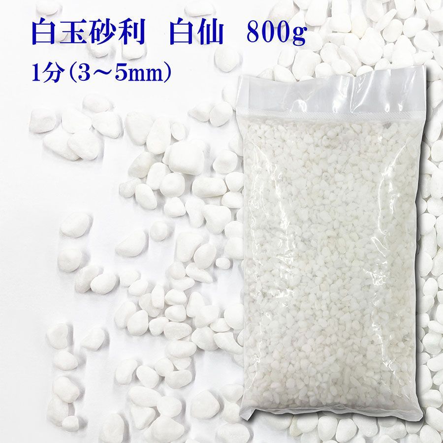 砂利 白 白玉砂利 白仙 最高級 800g〔 送料無料 ・離島別途