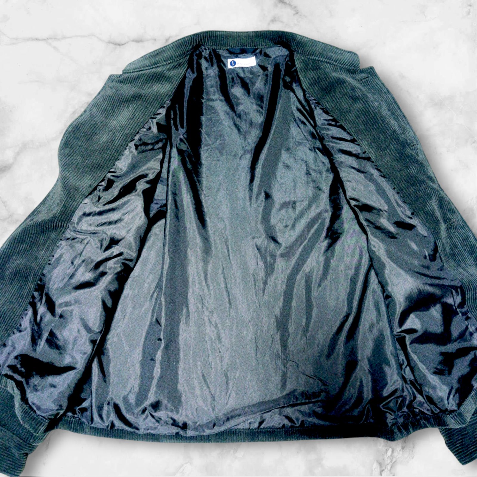 Lサイズ BEAUTY-YOUTH UNITED ARROWS ビューティー＆ユース ユナイテッドアローズ マオ コーデュロイ セットアップ ジャケット パンツ 太畝 ストレッチ グリーン系 ポリエステル混 メンズ 秋冬 上品 KANDAIZUMI_COM