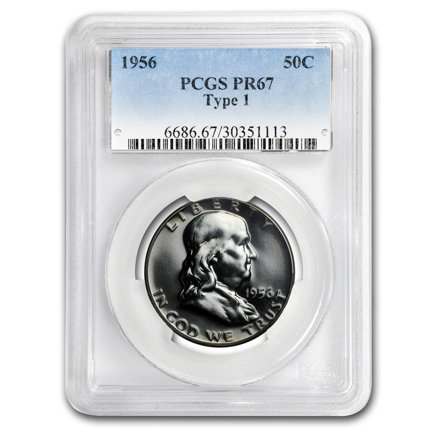 1956 Franklin Half Dollar Type-I PR-67 PCGS