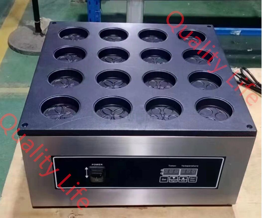 今川焼機 16穴 大判焼器 大判焼き 大判焼機 回転焼き 花型 デジタルディスプレイ付き 単相 100V