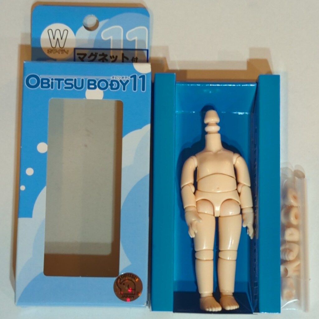 11cmオビツボディ ホワイティ マグネット付 4体セット ☆オビツドール
