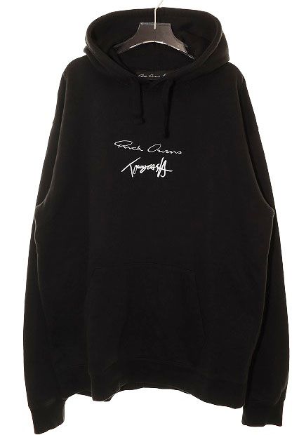 RICK OWENS × TOMMY CASH HOODIE BLACK リック オウエンス トミー キャッシュ フーディ ロゴ パーカー ブラック ブランド古着ベクトル AA 250925