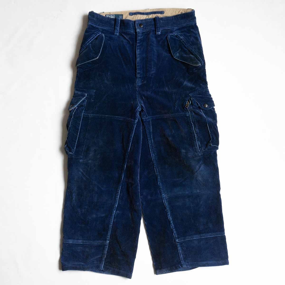 雰囲気抜群 POLO RALPH LAUREN コーデュロイ カーゴパンツ 32×32 ポロラルフローレン 太畝 25050098