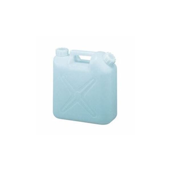 （まとめ）ポリエチレン角型瓶 10L 平角 2ツ口 