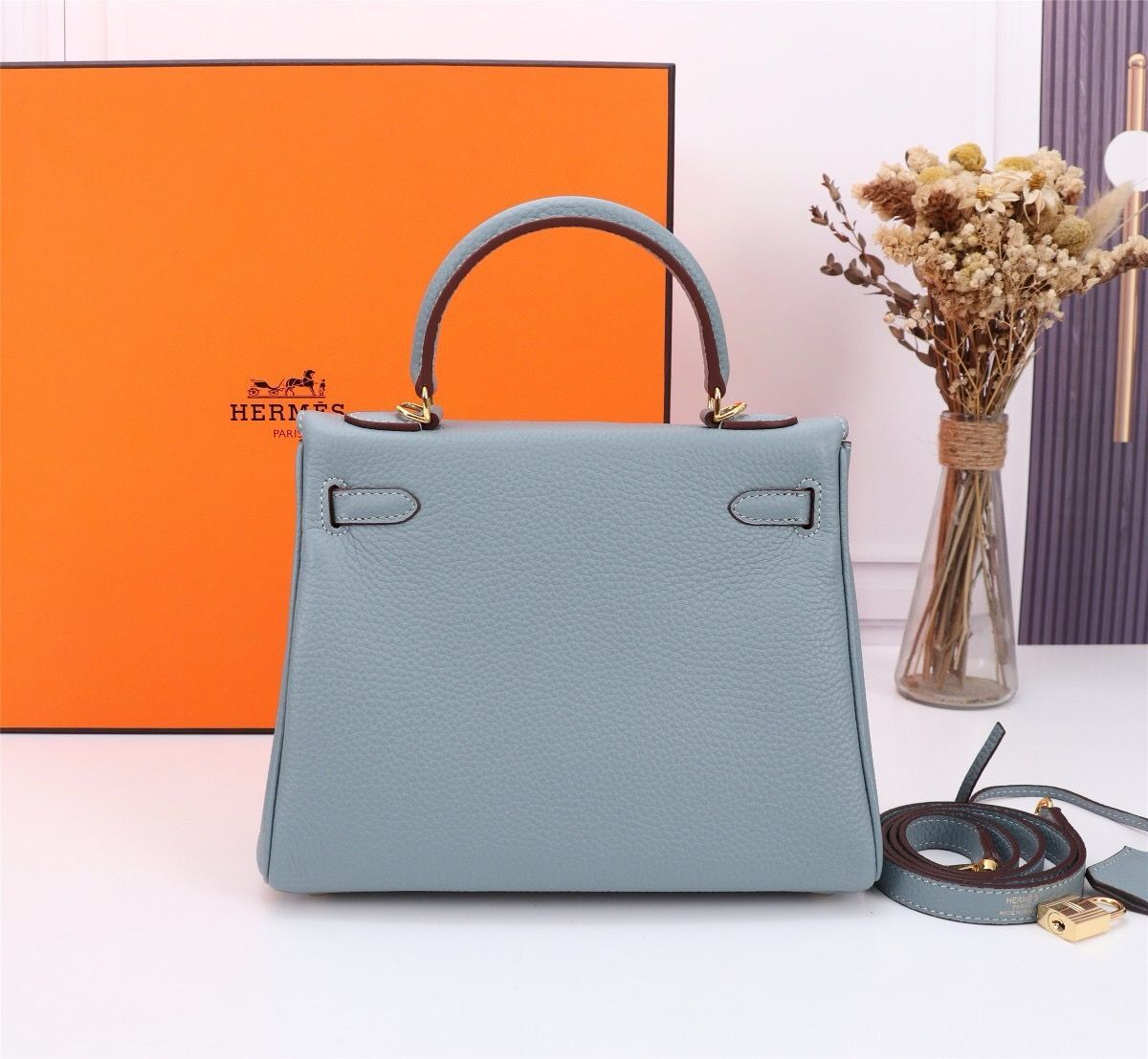 Hermes エルメス Kelly ケリー 牛革 青いバッグです - メルカリ