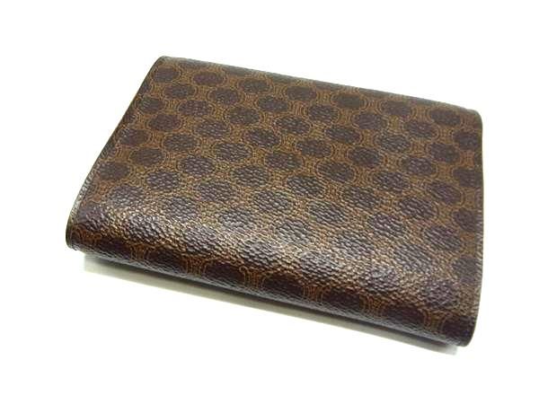 CELINE セリーヌ マカダム 総柄 トリオンフ 三つ折り財布 現行◇極美品◇CELINE 三つ折り財布 マカダム柄 トリオンフ ブラウン