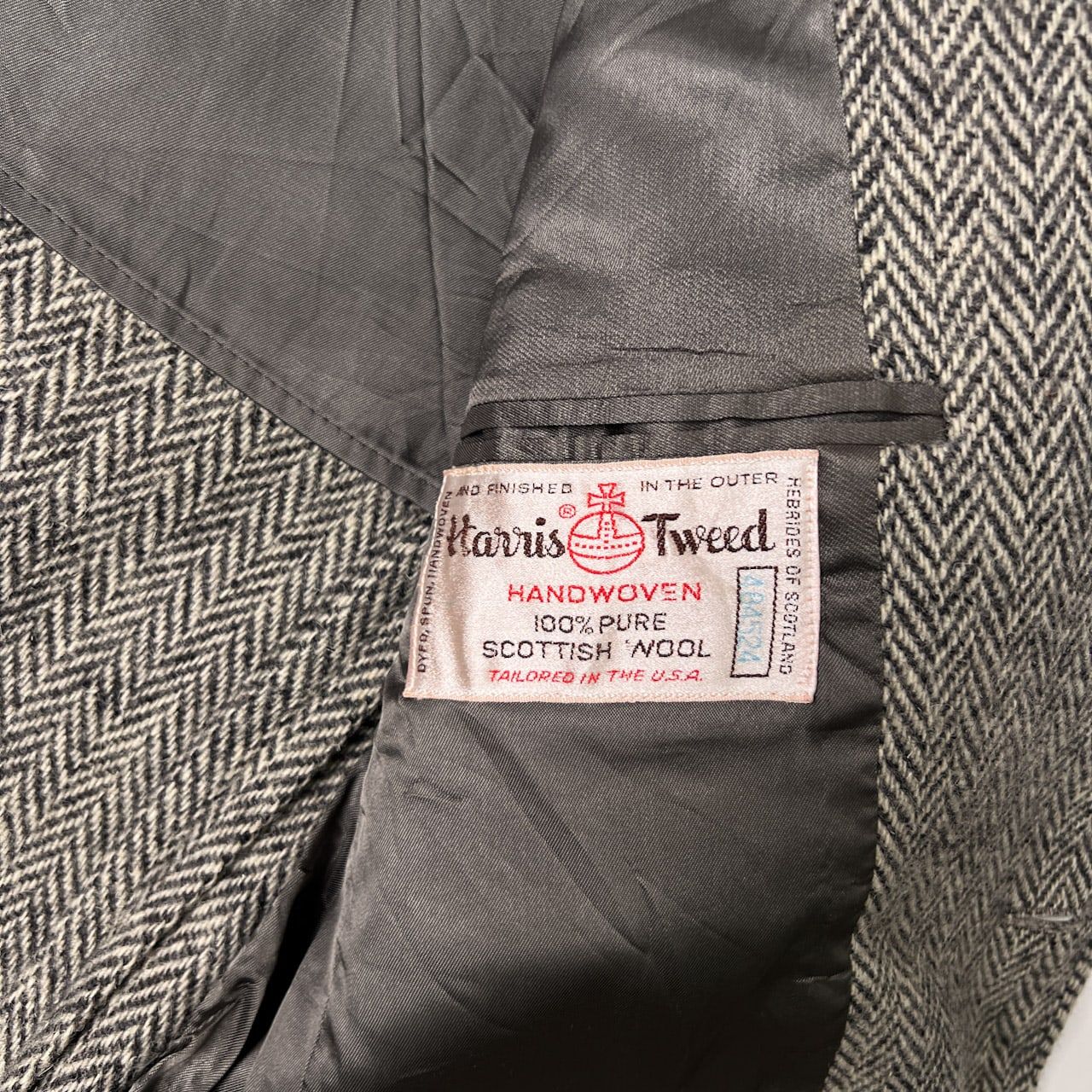 Harris Tweed ハリスツイード USA製 ヘリンボーン くるみボタン 2B 