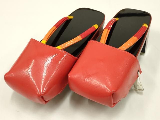 平和屋着物○東京 谷中 平井 和装小物 和装草履 網代 鼻緒:市松模様 共