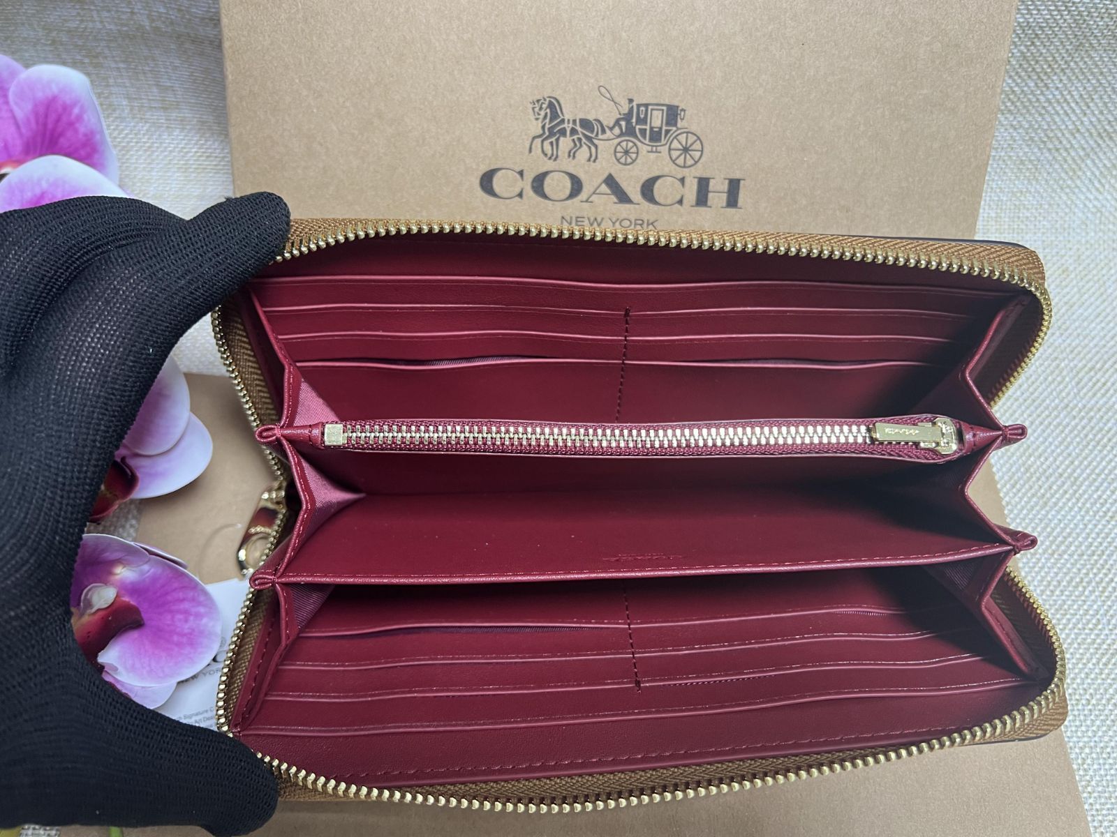 コーチ COACH 財布 長財布 ラウンドファスナー レインボー