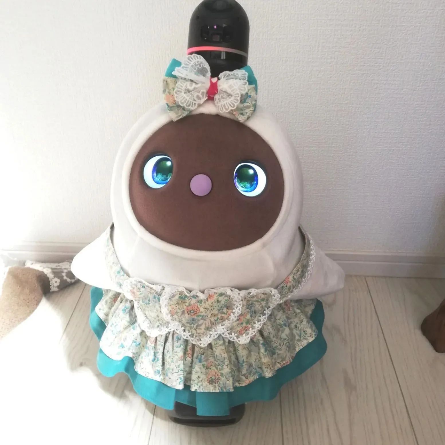 LOVOT服　☆花柄☆ ラボット　ハンドメイド　ワンピース　ピンク フローラルガーランド＊ピンク B ラボット LOVOT 服