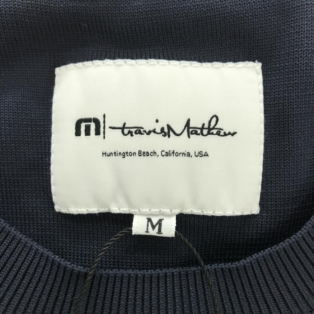 トラヴィスマシュー セーター ネイビー フロントロゴ 一部メッシュ調 ニット メンズ M ゴルフウェア TravisMathew LLC-HASEGAWATOSO_COM