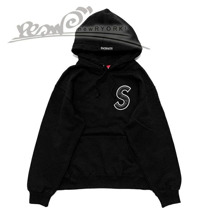 送料無料 メンズ プルオーバーパーカー ブラック Supreme