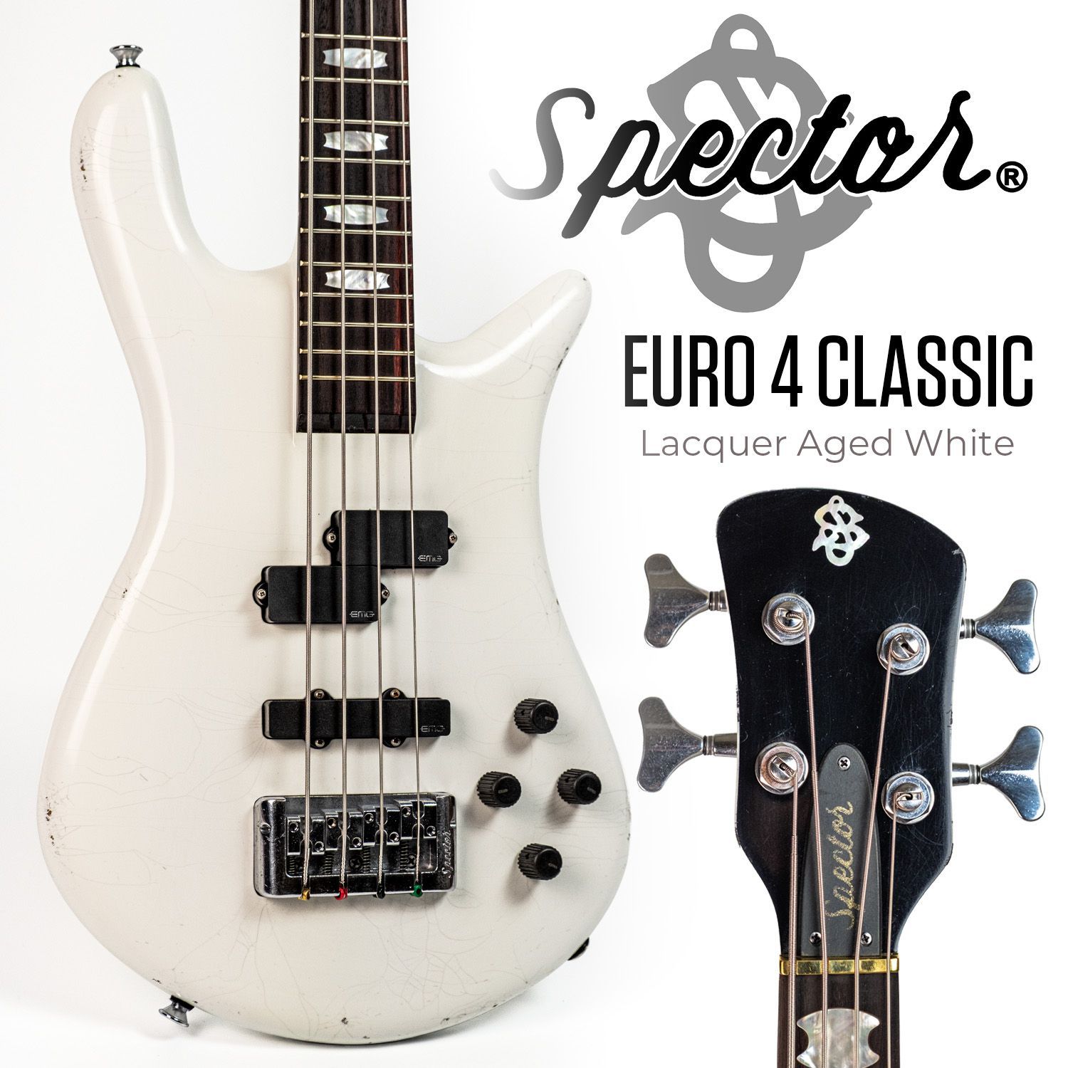Spector EURO 4 CLASSIC Lacquer Aged White 3.71kg Spector Bass