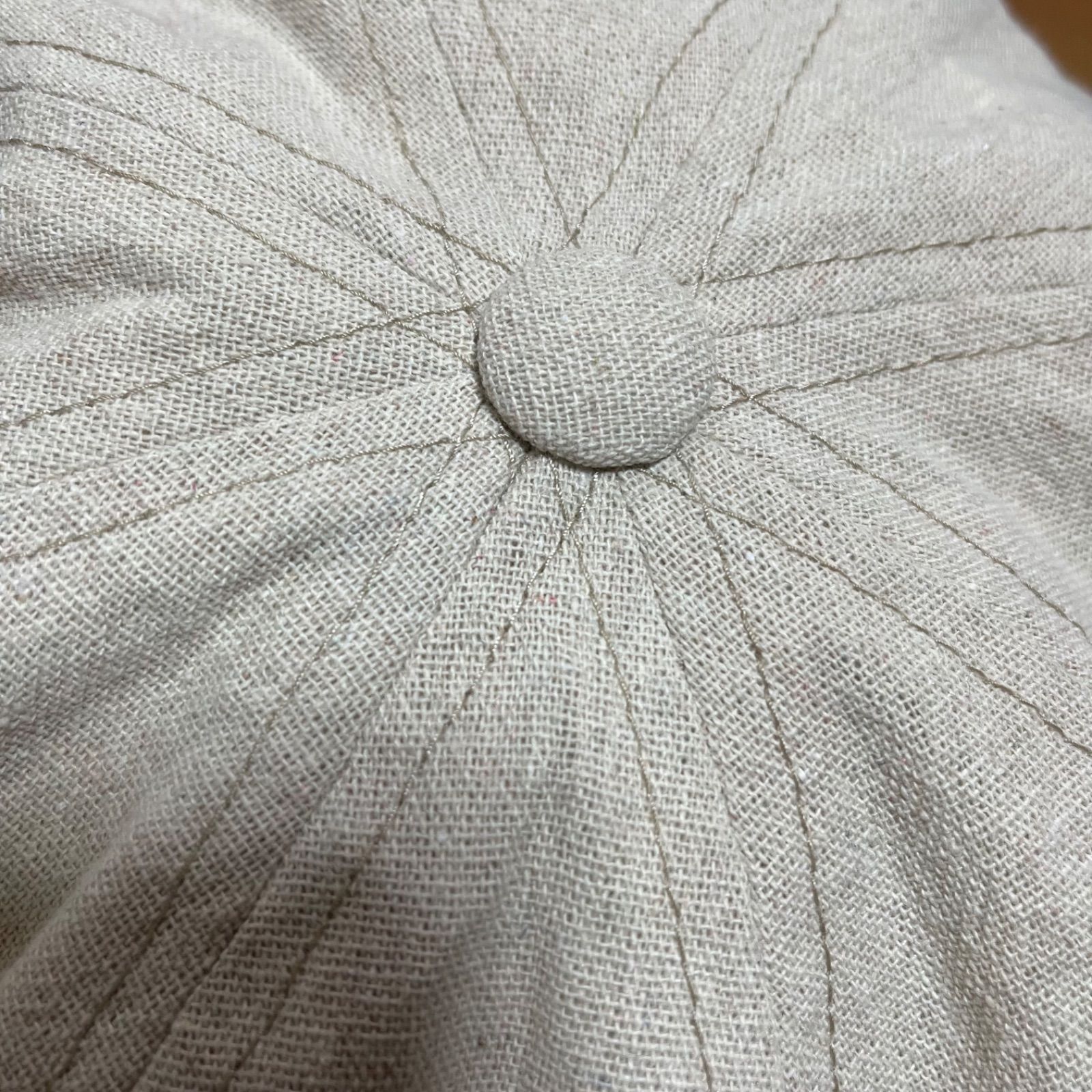 ハンドメイド　縦長キャスケット　ざっくり織られたコットンリネン　Ｂ反　オフホワイト　完成品　60センチ　メンズ　男女兼用　ココナッツ 【HOT，人気SALE】