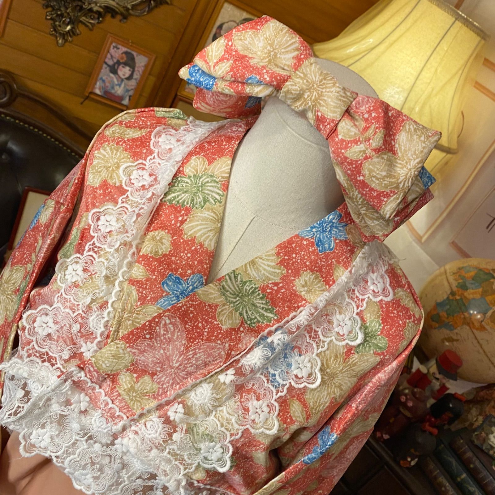 切り替え コーラル菊×ペールピンク