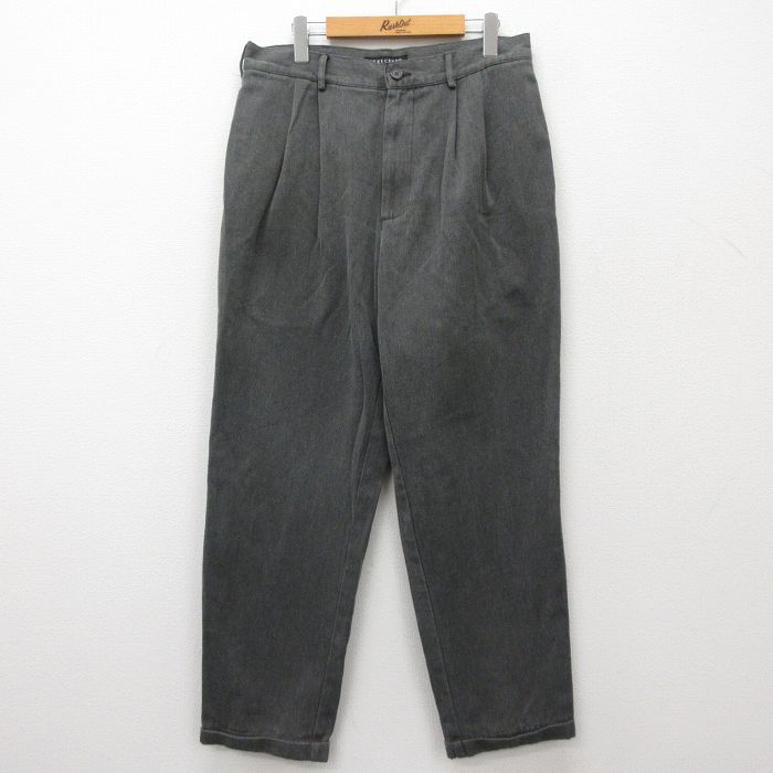 W33/古着 STRUCTURE パンツ メンズ 00s 濃グレー 24may20 中古 ボトムス ロング