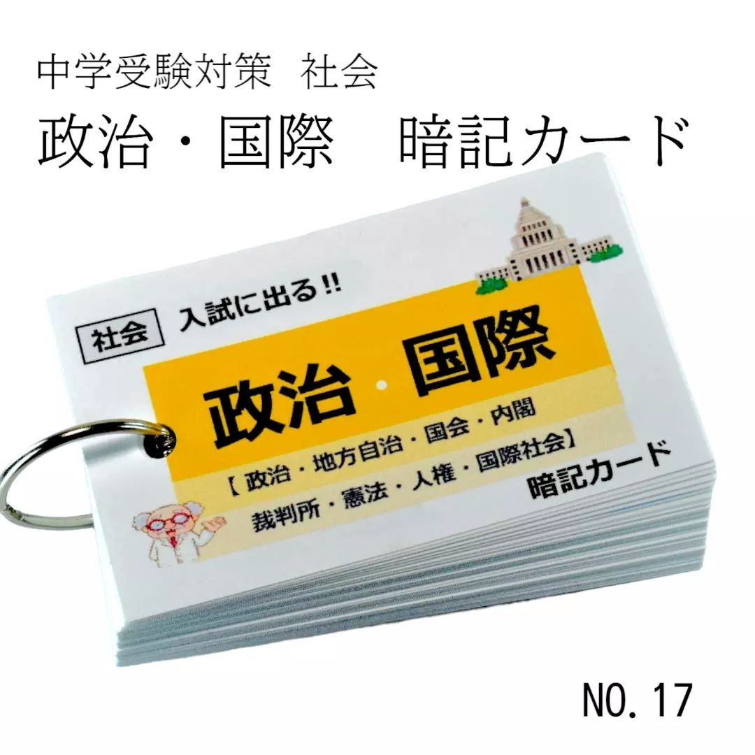 最も 【084】受験対策 社会 地理、歴史、公民 暗記カードセット 参考書