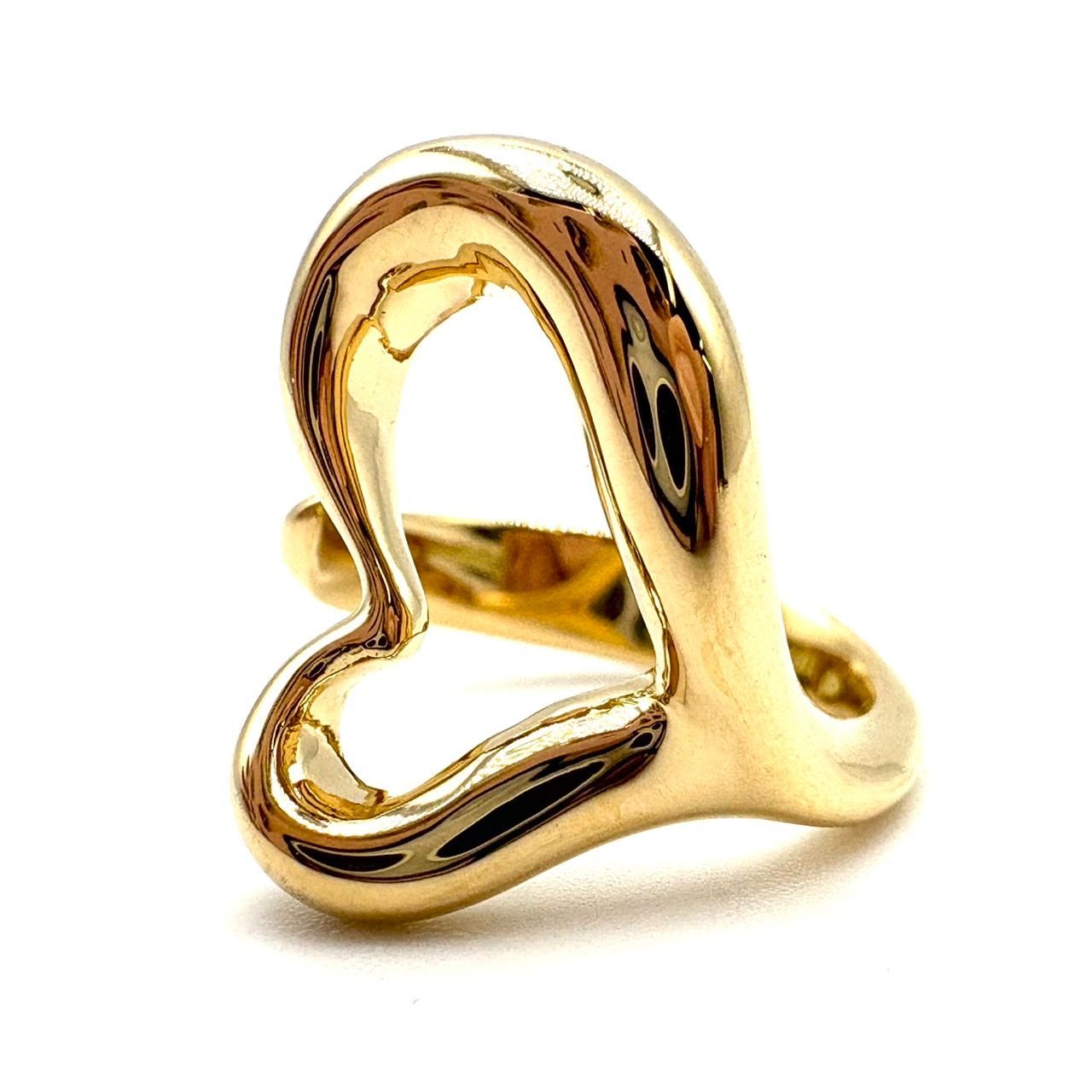 【美品】ティファニー オープンハートリング TIFFANY&Co. ティファニー オープンハート リング 指輪 6.5号 18