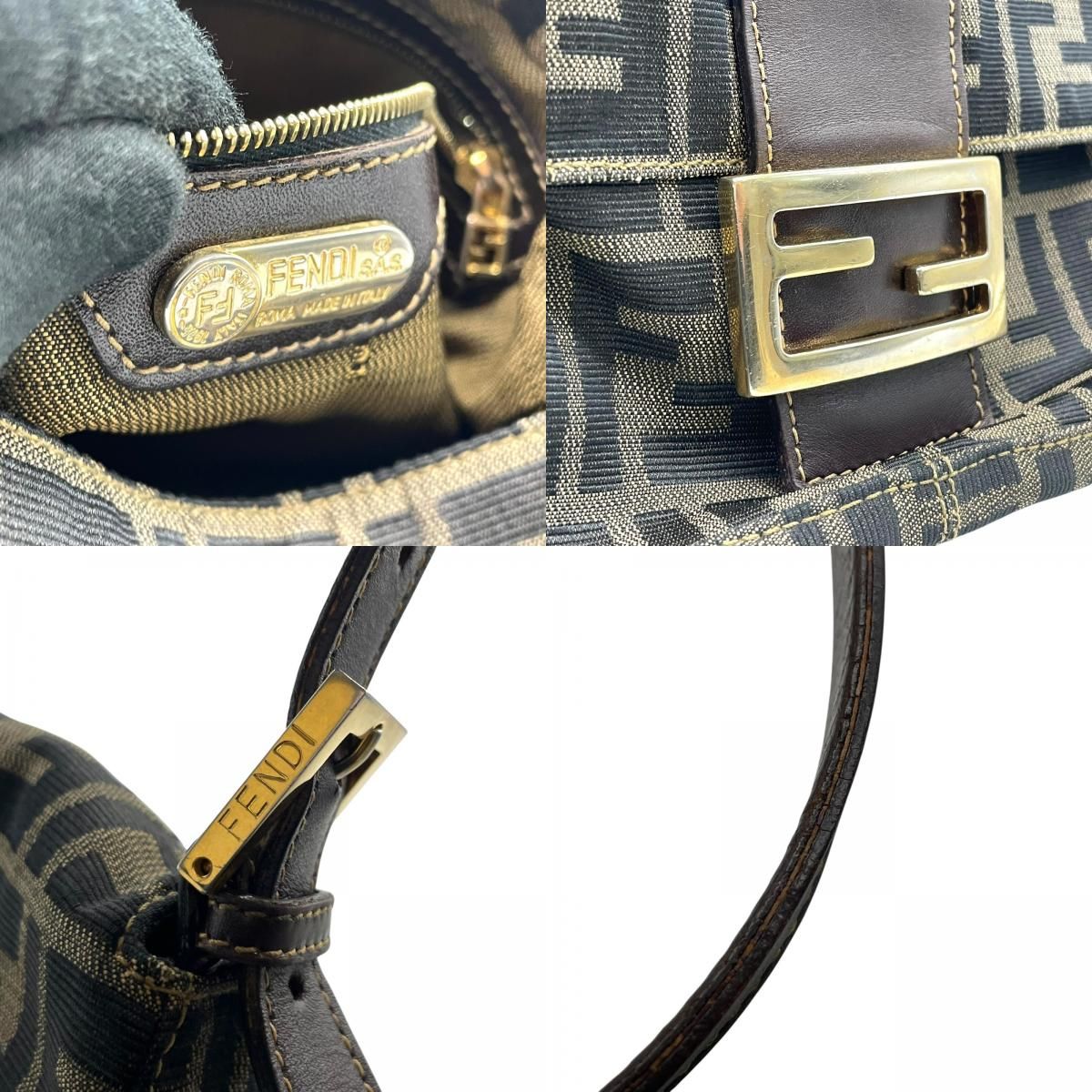 美品 フェンディ FENDI マンマバケット ショルダーバッグ ズッカ
