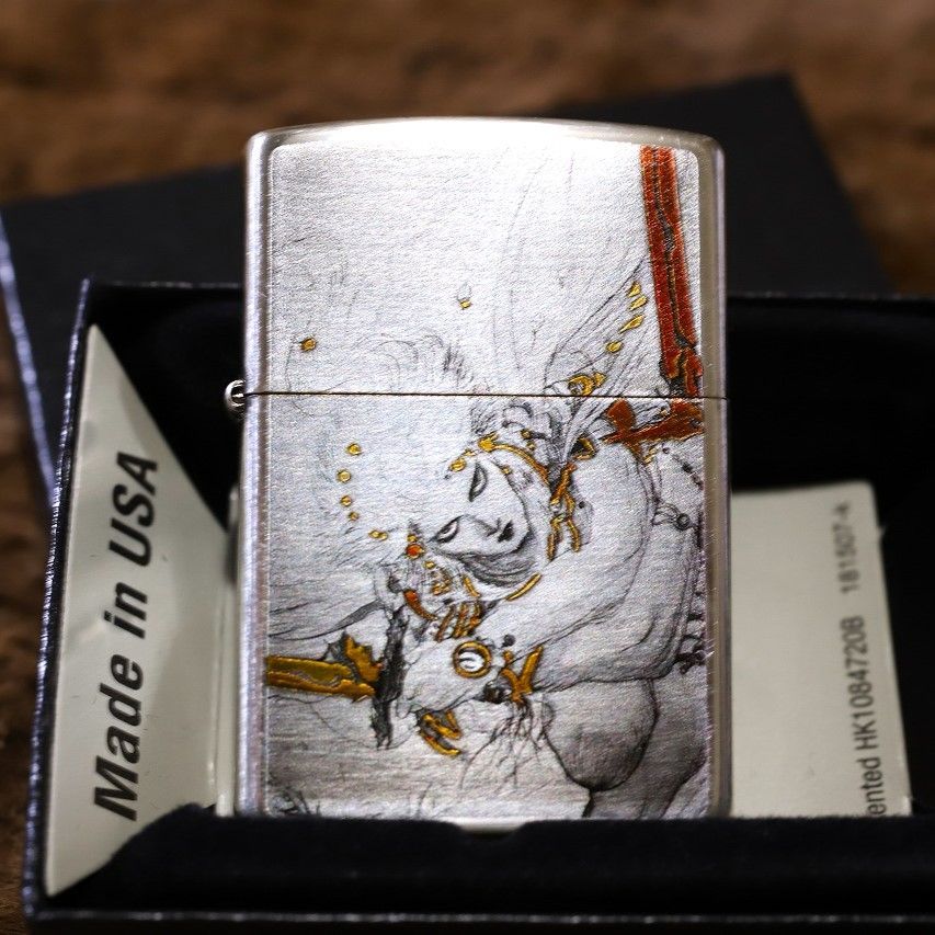 【天野喜孝 ZIPPO】FF3 ジッポライター ファイナルファンタジー3 シルバーいぶし フルカラー加工 綺麗なジッポ ジッポー ライター クラシック 人気 金 zippo プレゼント オイルライター デザイナージッポ 芸術ジッポ ファイナルファンタジーⅢ