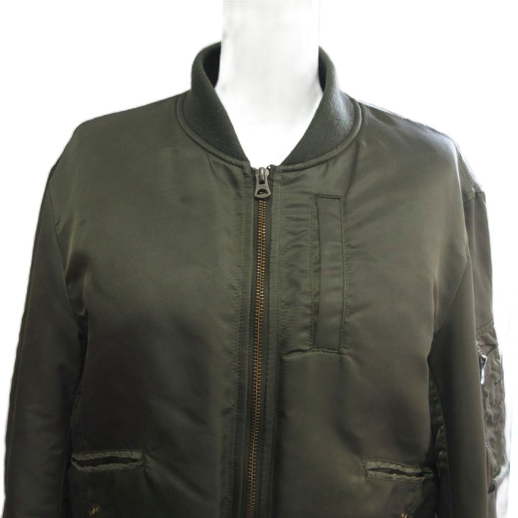 マメクロゴウチ Mame Kurogouchi 15AW 刺繍MA-1 フライトジャケット ブルゾン ボンバージャケット 中綿 MM15AW-JK055 ミリタリー カーキ サイズ2 GULLKHAN_COM