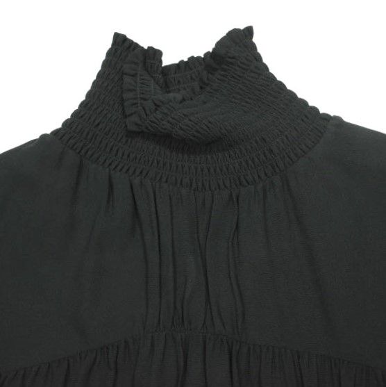 ヌメロ21 フリル付きハイネック黒長袖ブラウス 新品 N°21 ヌメロヴェントゥーノ 23AW イタリア製 ハイネック