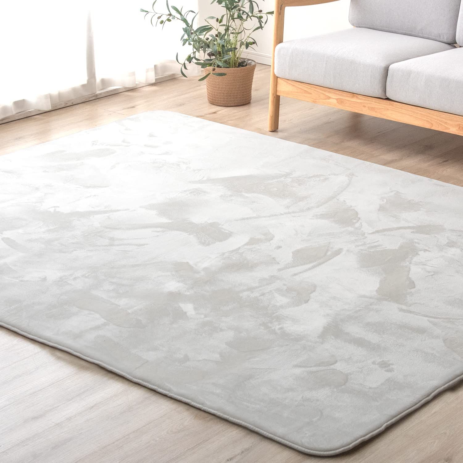 タンスのゲン ラグ 1.5畳 130×185cm 高反発| 厚25mm 厚手 フランネル生地 ホットカーペット対応 滑り止め ラグマット カーペット 北欧 おしゃれ 65010001 71430