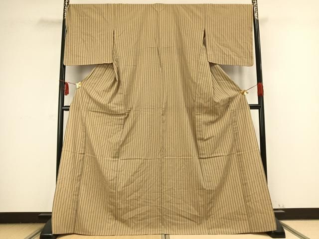 平和屋着物▽本塩沢 単衣 菱文 正絹 逸品 DAAW9268sf