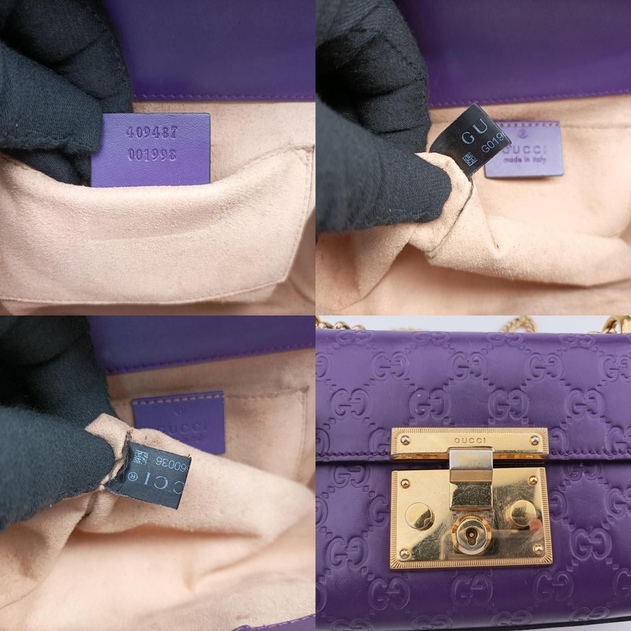 グッチGucciパドロックパープルレザー409487G019660036