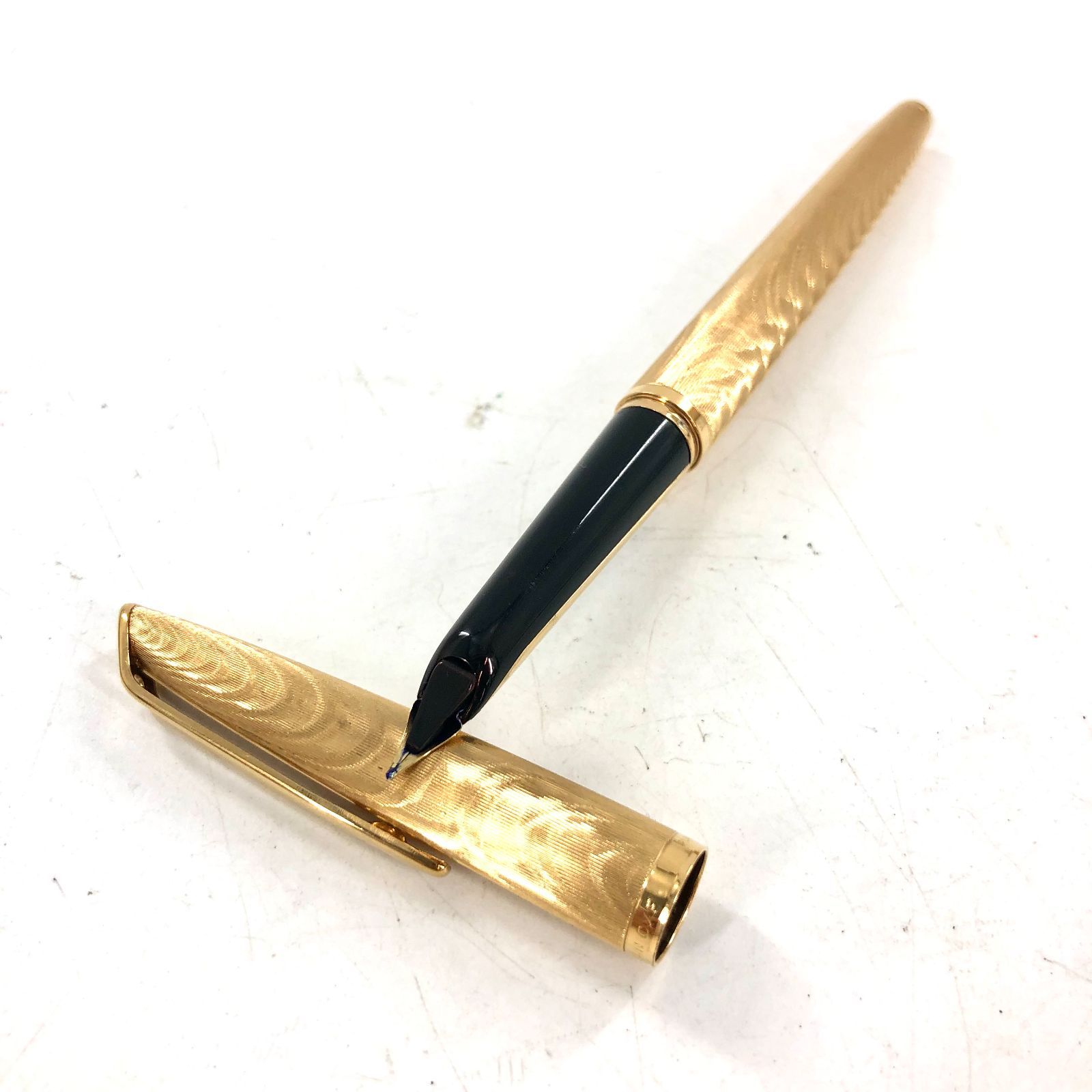 WATERMAN ウォーターマン C/F モアレ PLAQUE OR G 万年筆 ゴールド 18K 750 刻印【ND-687】 - メルカリ