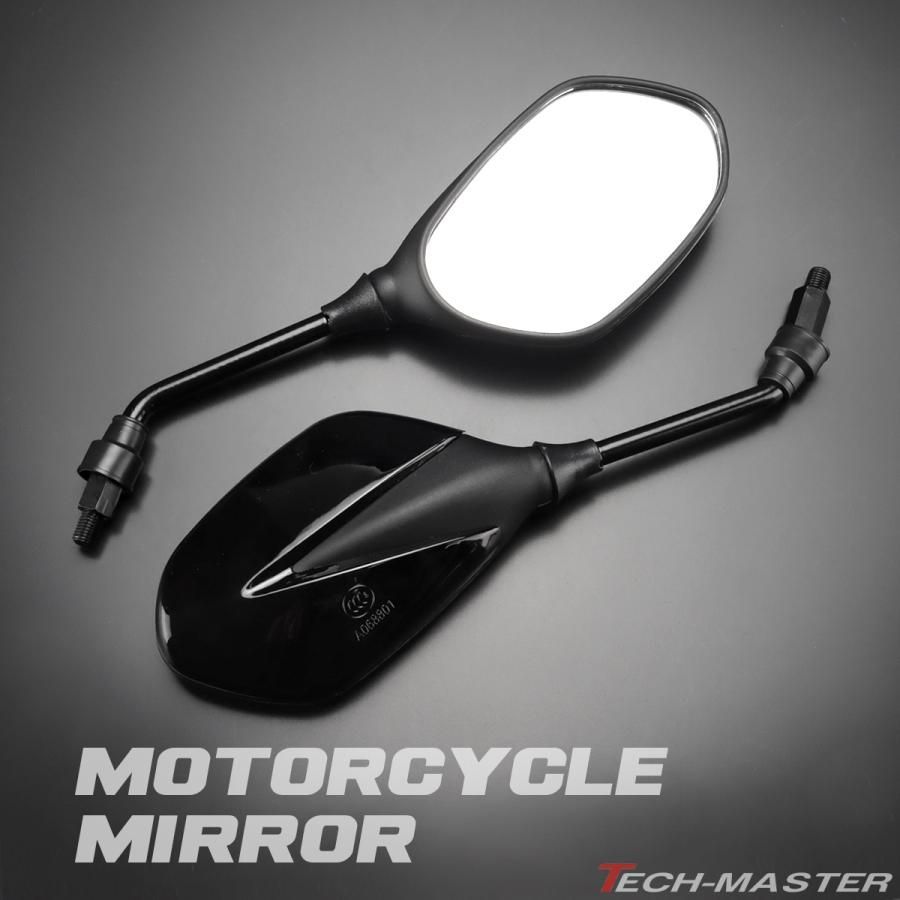 バイク ミラー 純正 タイプ ポリゴン 角型 汎用 左右セット M10