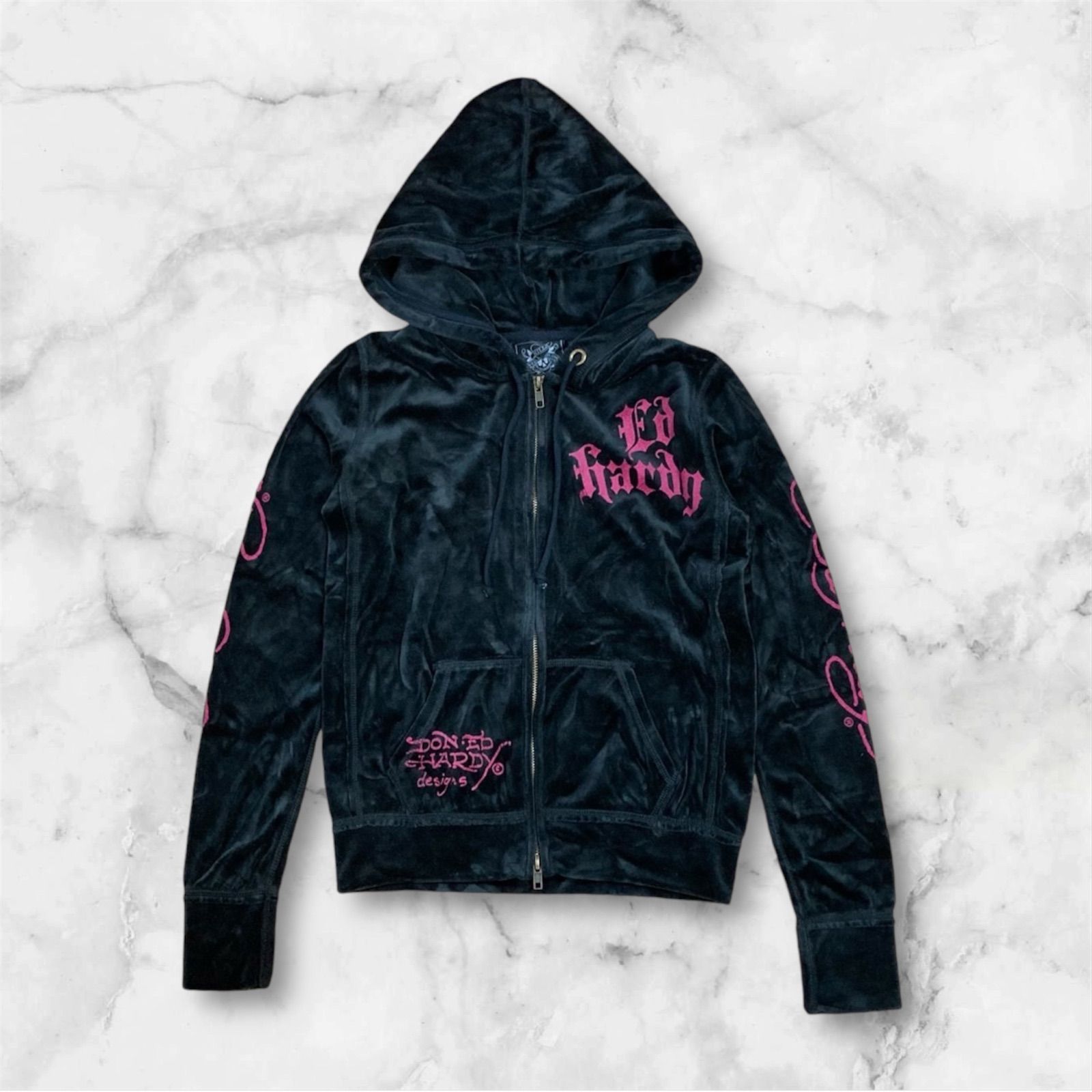 新品未使用》ED HARDY エドハーディ ベロア パーカー セットアップ