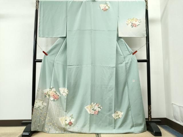 平和屋着物○訪問着 佐藤修平 地紙牡丹笹竹梅花文 暈し