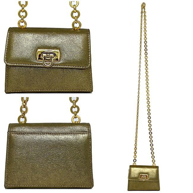 フェラガモ ミニ チェーン バッグ ゴールド ガンチーニ 214771 レア