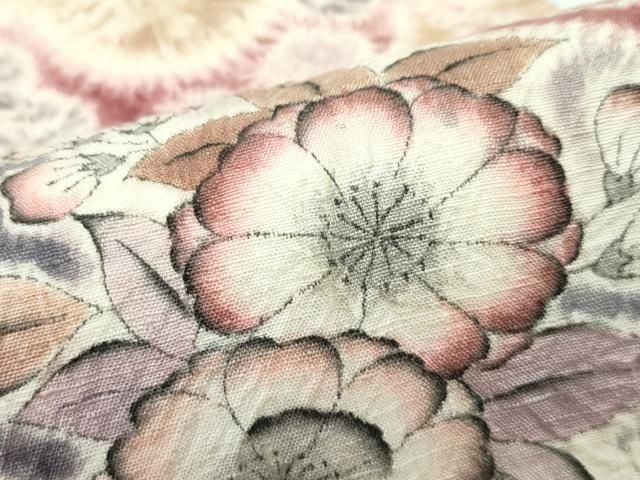 平和屋本店□極上 十七代京屋林蔵 太鼓柄袋帯 本場結城紬地 辻が花