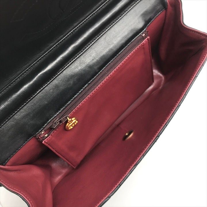 送料無料！ CHANEL シャネル ココマーク ラムスキン ターンロック ハーフムーン チェーン ショルダー バッグ ブラック かばん 鞄 肩掛け a9883 値段が安い