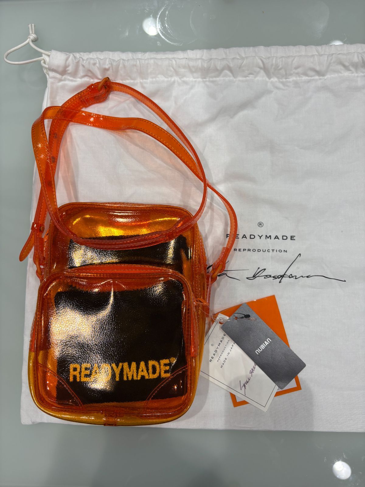READYMADE｜レディメイド スモールショルダーバッグ オレンジ クリア 