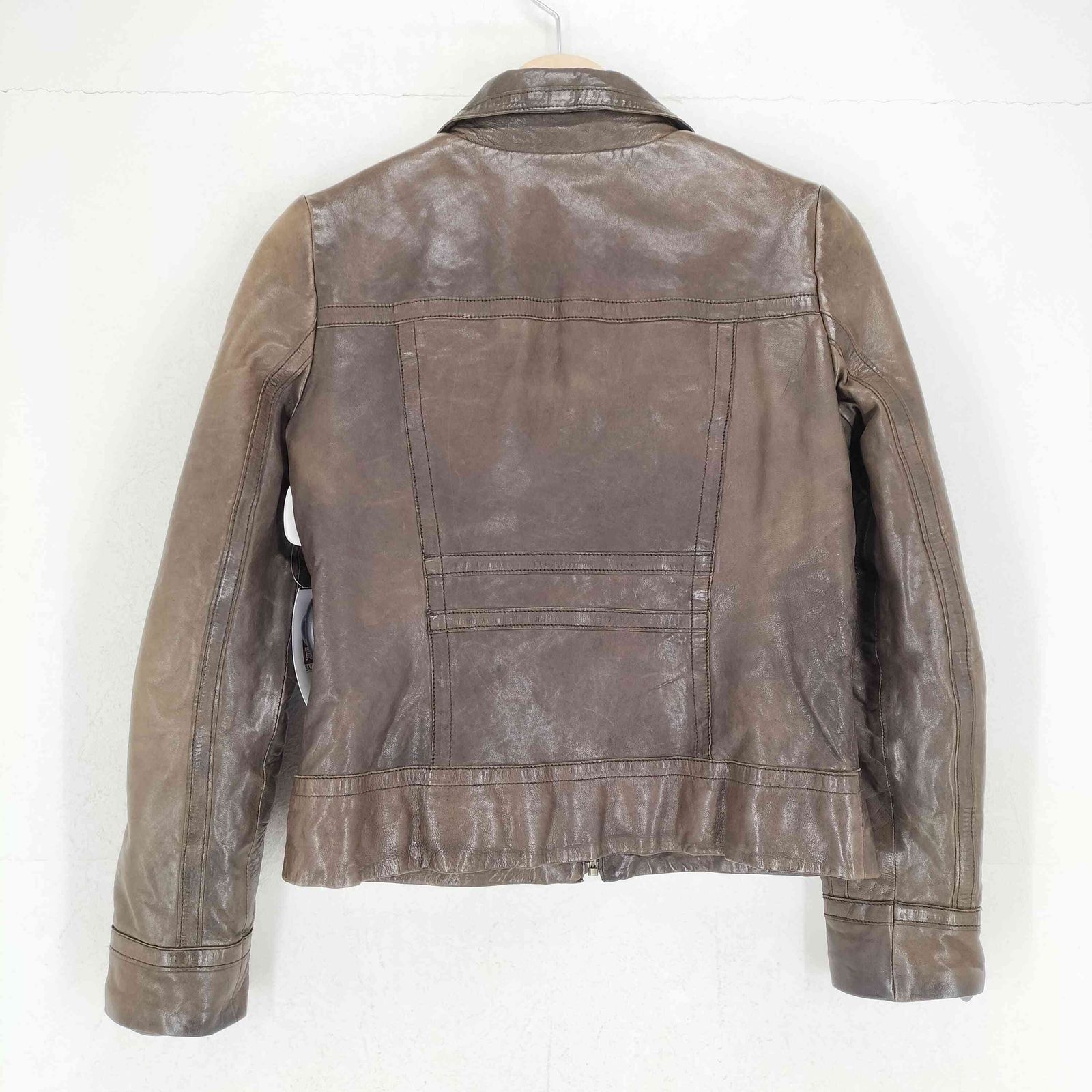 バナナリパブリック BANANA REPUBLIC ラムレザージップジャケット レディース S